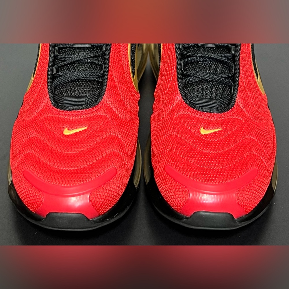 Nike Red and Gold Air Max 720 Sneakers Shoes Sporty Activewear Athletic Gym Run - Picture 5 of 15